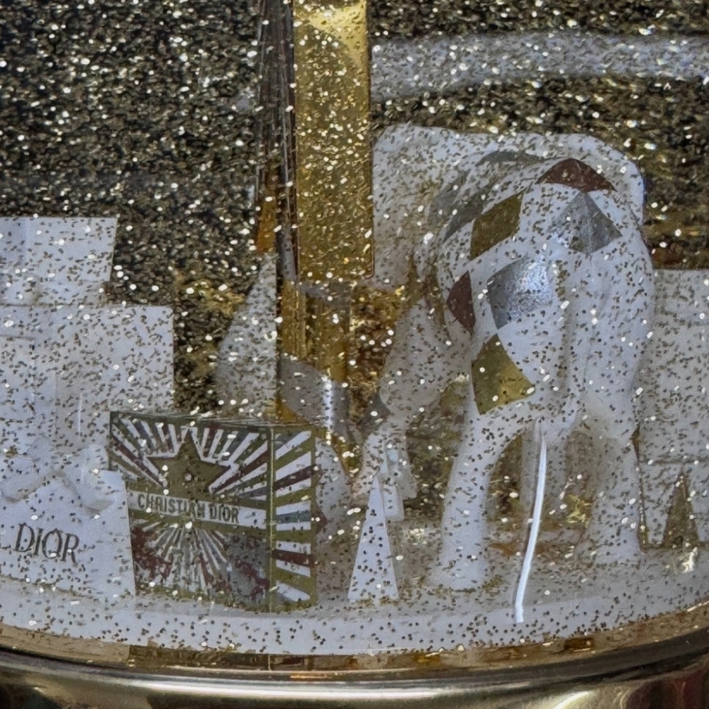 2025 Dior Festive Snow Globe with Gold and White Accents - Picture 5 of 9